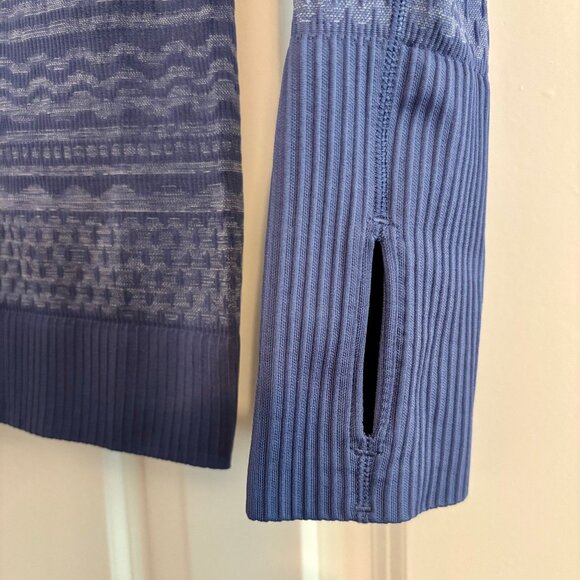 Lululemon Rest Less Long Sleeve Hooded Blue Top Women 4 - Picture 7 of 9